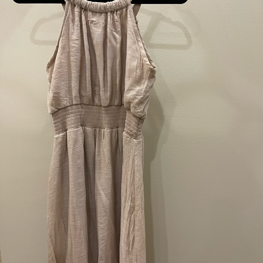 Tan midi dress
